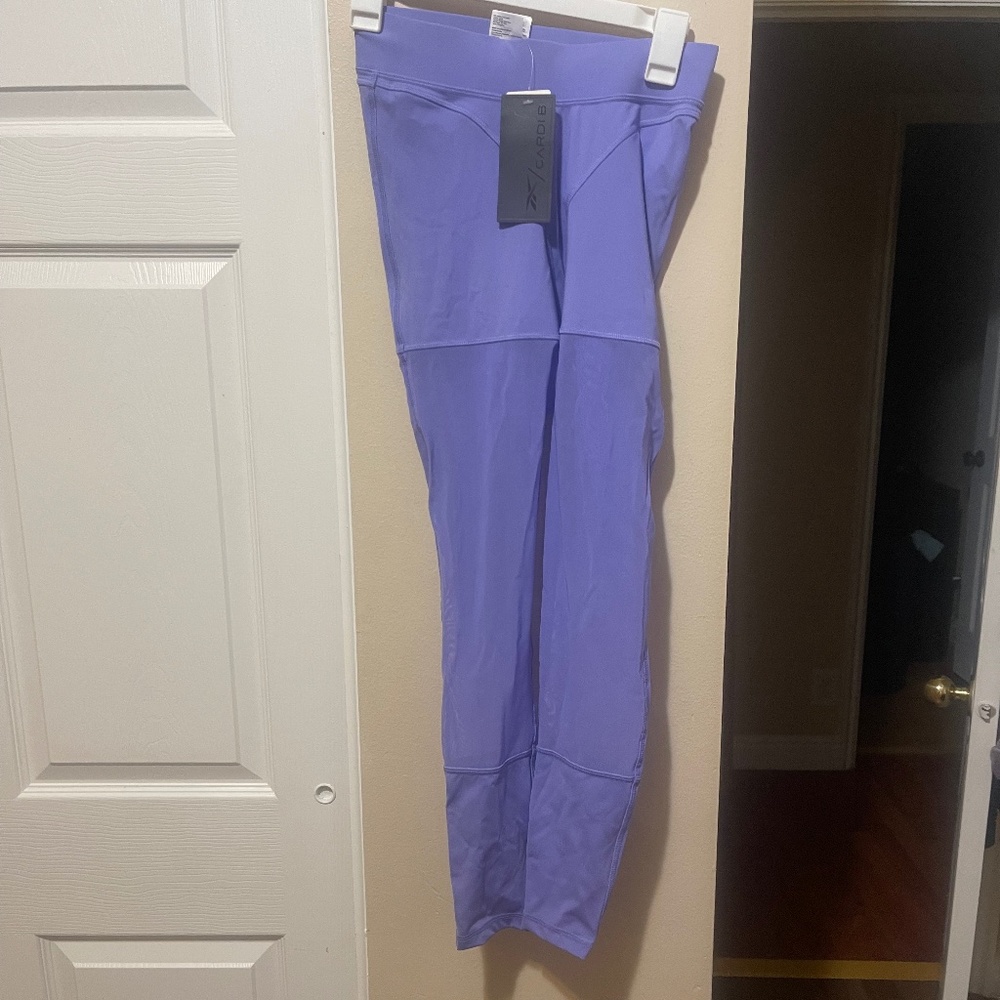 NWT Reebok x Cardi B Hyper Purple Mesh High Rise Leggings S